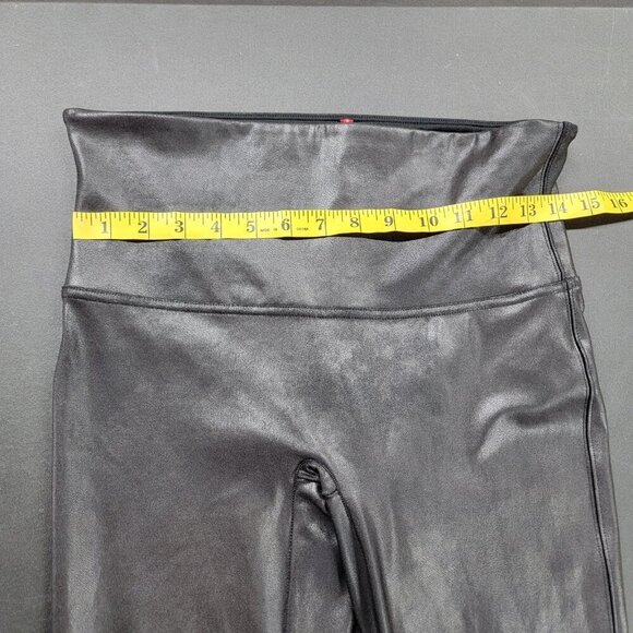 Spanx Faux Leather Leggings 2437Q Black Women’s XL Petite Career Grunge Classic - Picture 8 of 10